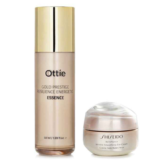 Shiseido Benefiance Wrinkle Smoothing Eye Cream 15ml X Ottie Gold Prestige Resilience Energetic Essence 50ml - 2pcs