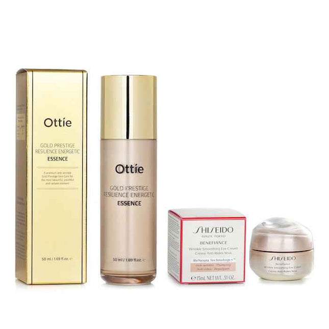 Shiseido Benefiance Wrinkle Smoothing Eye Cream 15ml X Ottie Gold Prestige Resilience Energetic Essence 50ml - 2pcs
