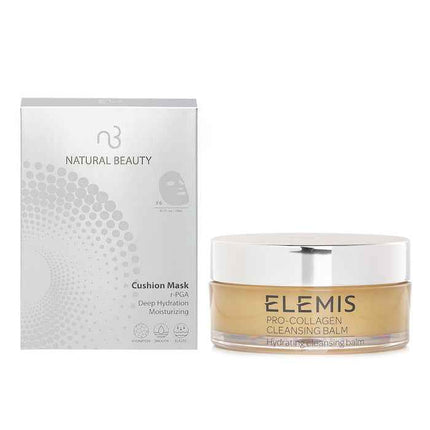 Elemis Pro-collagen Cleansing Balm (random Packaging) 100g X Natural Beauty R-pga Deep Hydration Moisturizing Cushion Mask (exp Date: 01/2026) 6x