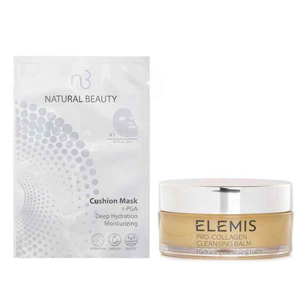 Elemis Pro-collagen Cleansing Balm (random Packaging) 100g X Natural Beauty R-pga Deep Hydration Moisturizing Cushion Mask (exp Date: 01/2026) 6x