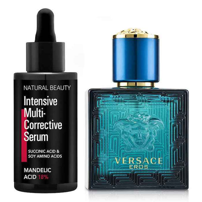 Versace Eros Eau De Toilette Spray 30ml X Natural Beauty Intensive Multi-corrective Serum - Mandelic Acid 18% (exp Date: 12/2025) 35ml - 2pcs