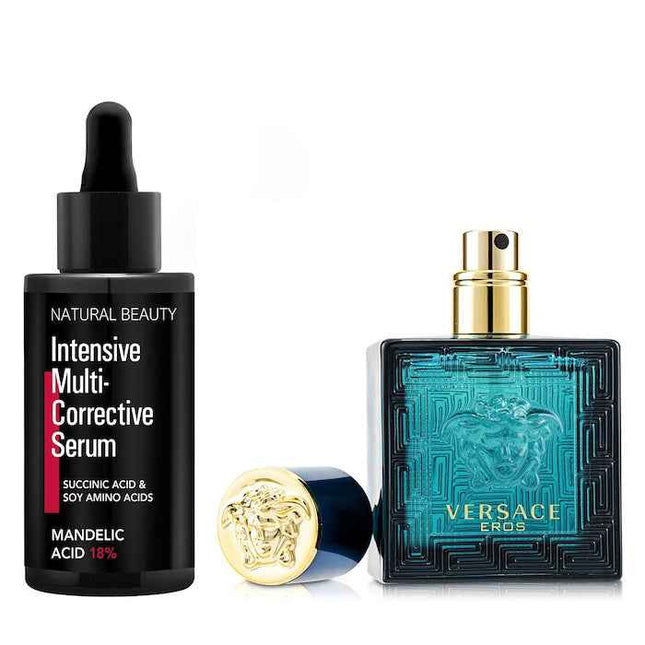Versace Eros Eau De Toilette Spray 30ml X Natural Beauty Intensive Multi-corrective Serum - Mandelic Acid 18% (exp Date: 12/2025) 35ml - 2pcs