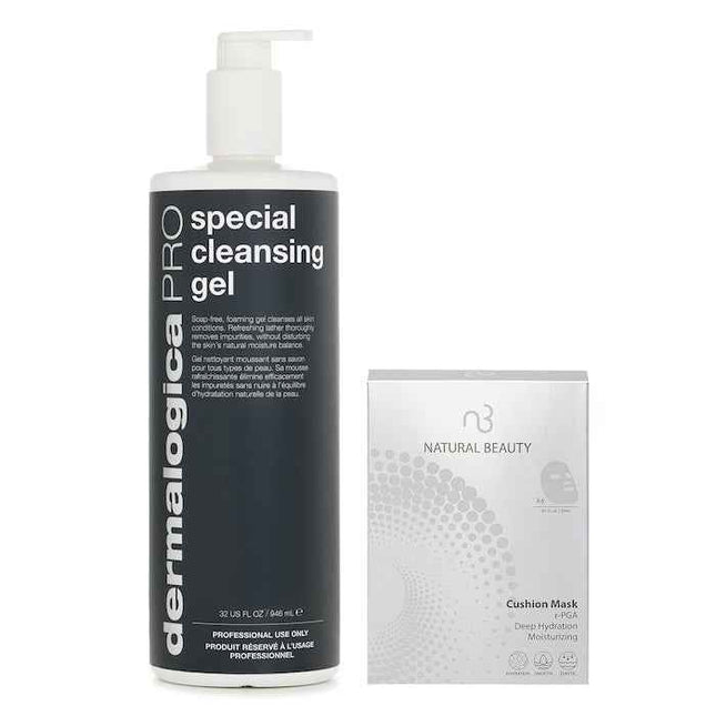 Dermalogica Special Cleansing Gel Pro (salon Size) 946ml X Natural Beauty R-pga Deep Hydration Moisturizing Cushion Mask (exp Date: 01/2026) 6x 20ml