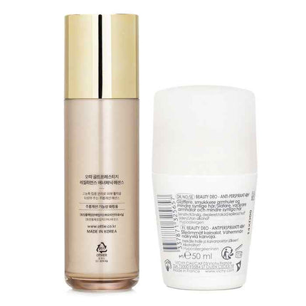 Vichy Beauty Deo Anti-perspirant 48hr Roll-on (for Sensitive Skin) 50ml X Ottie Gold Prestige Resilience Energetic Essence 50ml - 2pcs
