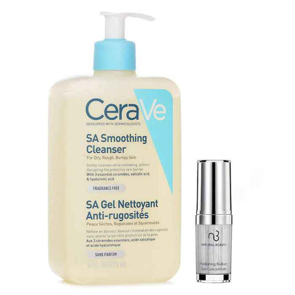Cerave Sa Smoothing Cleanser (random Packaging) 473ml X Natural Beauty Hydrating Radiant Eye Concentrate (exp Date: 02/2026) 15ml - 2pcs