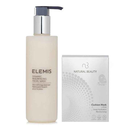 Elemis Dynamic Resurfacing Facial Wash 200ml X Natural Beauty R-pga Deep Hydration Moisturizing Cushion Mask (exp Date: 01/2026) 6x 20ml - 2pcs