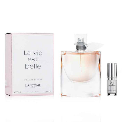 Lancome La Vie Est Belle L'eau De Parfum Spray 75ml X Natural Beauty Hydrating Radiant Eye Concentrate (exp Date: 02/2026) 15ml - 2pcs