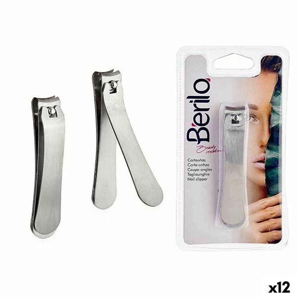 Nail clipper Berilo Silver Metal (12 Units)